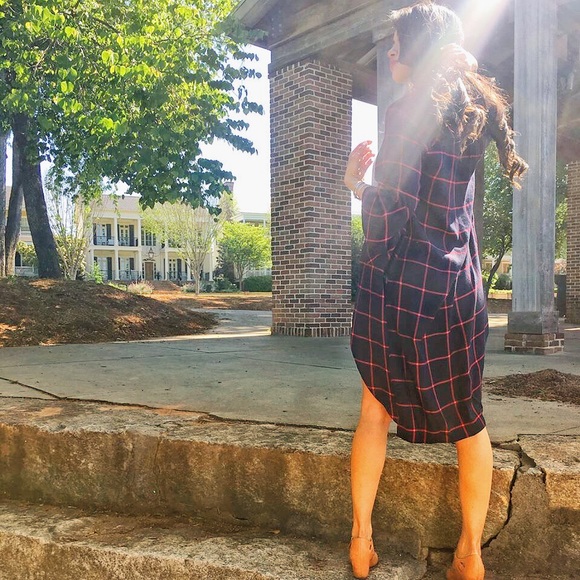 Plaid ruffle sleeve midi jacket - Picture 3 of 5